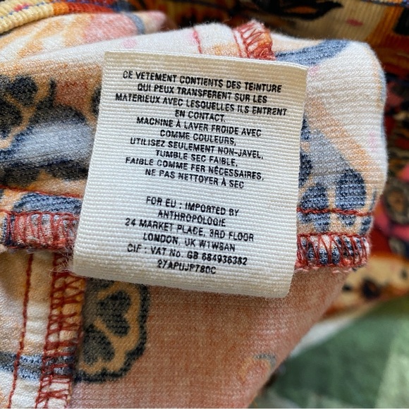 Pilcro And The Letterpress Anthropologie‎ Paisley Corduroy Pants Serif Size 30 - Picture 6 of 13